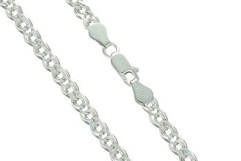 Srebrny łańcuszek męski próby 925 o szerokości 5 mm i długości 55 cm, splot Mona Lisa, waga 14,50 g. Klasyczny, elegancki i trwały dodatek dla mężczyzn.2.jpg